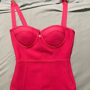 Bella Barnette size s - hot pink bodycon/ bandage mini dress